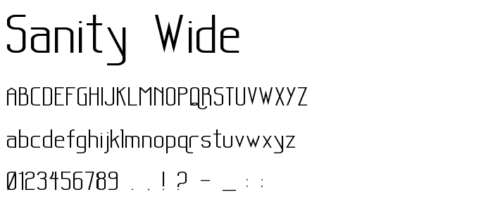 Sanity Wide font